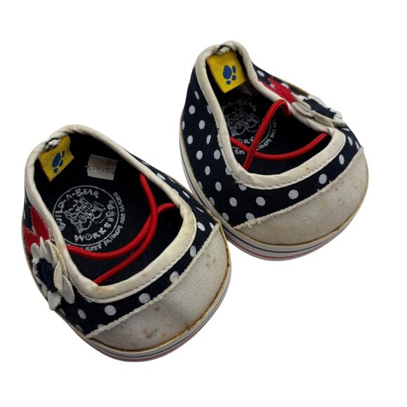 Build-A-Bear Plush Polka Dot Slip-On Shoes With Flower Detail - Picture 2 of 4